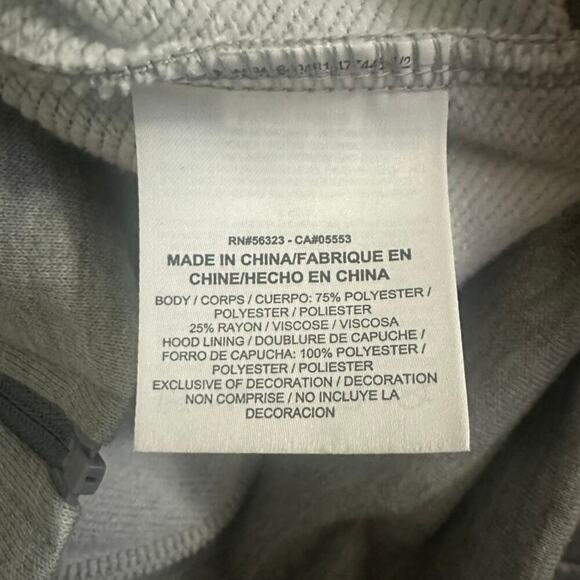 Nike Hooded Full Zip Jacket Women's Xl Gray Pink Swoosh‎ Drawstring Lightweight - Picture 4 of 6